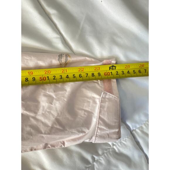 Columbia Women’s Large Beige Pink Rain Jacket Hooded Nylon Windbreaker - Picture 3 of 9